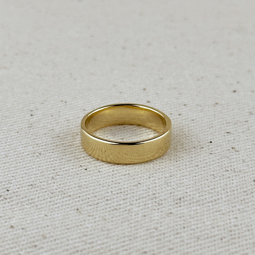 18k Gold Filled Polished Flat Band Ring