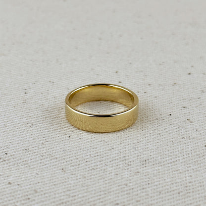 18k Gold Filled Polished Flat Band Ring