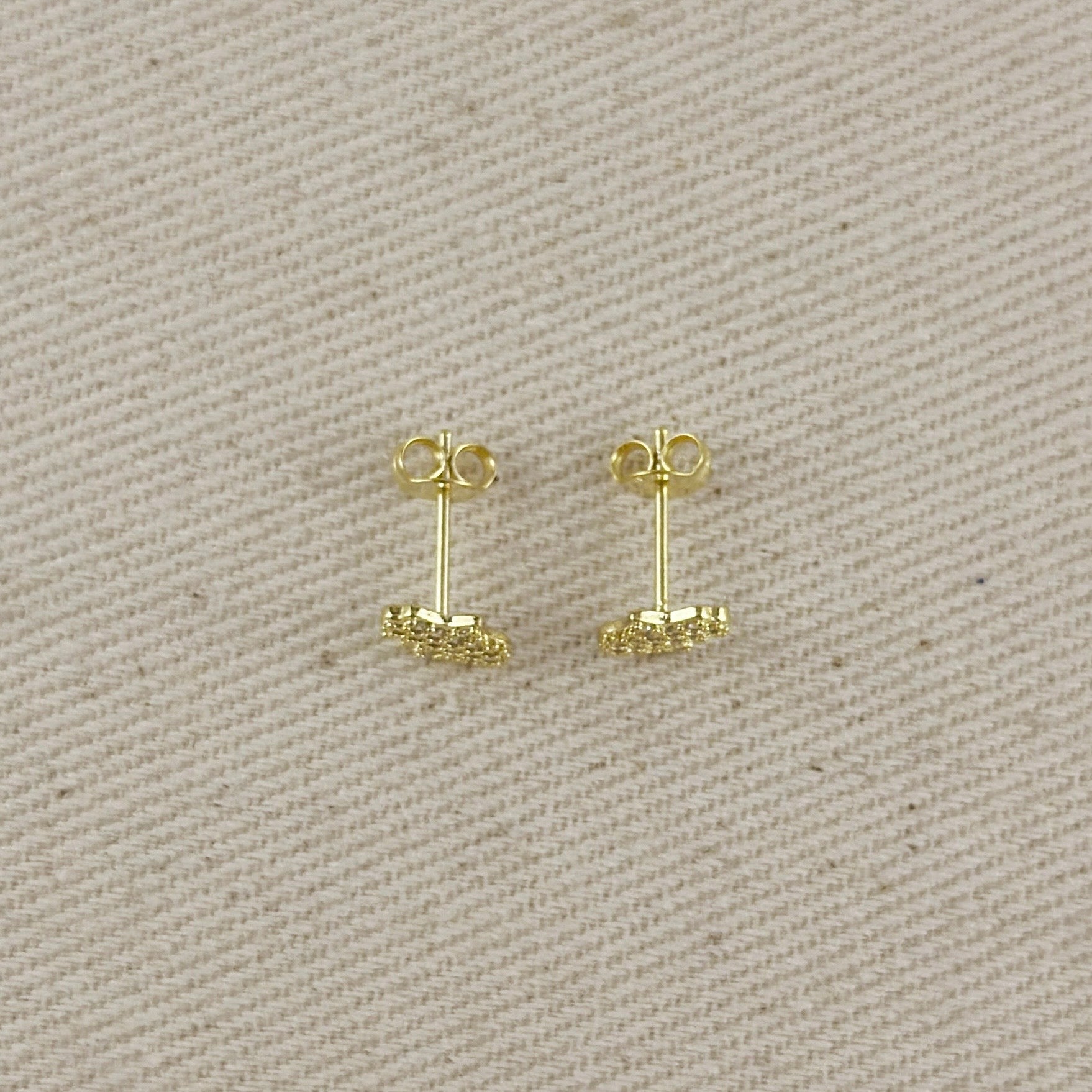 18k Gold Filled Mini CZ Hamsa Stud Earrings