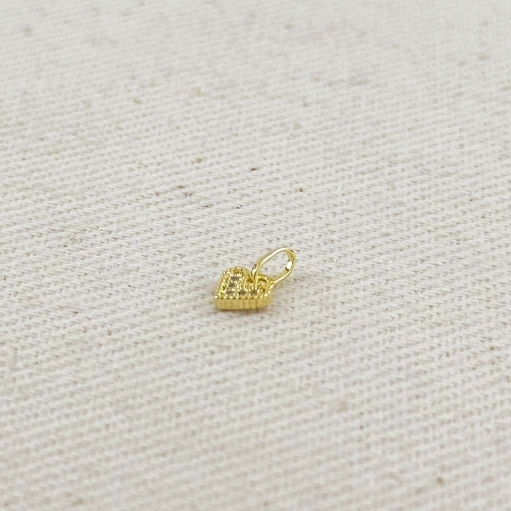 18k Gold Filled CZ Mini Heart Charm