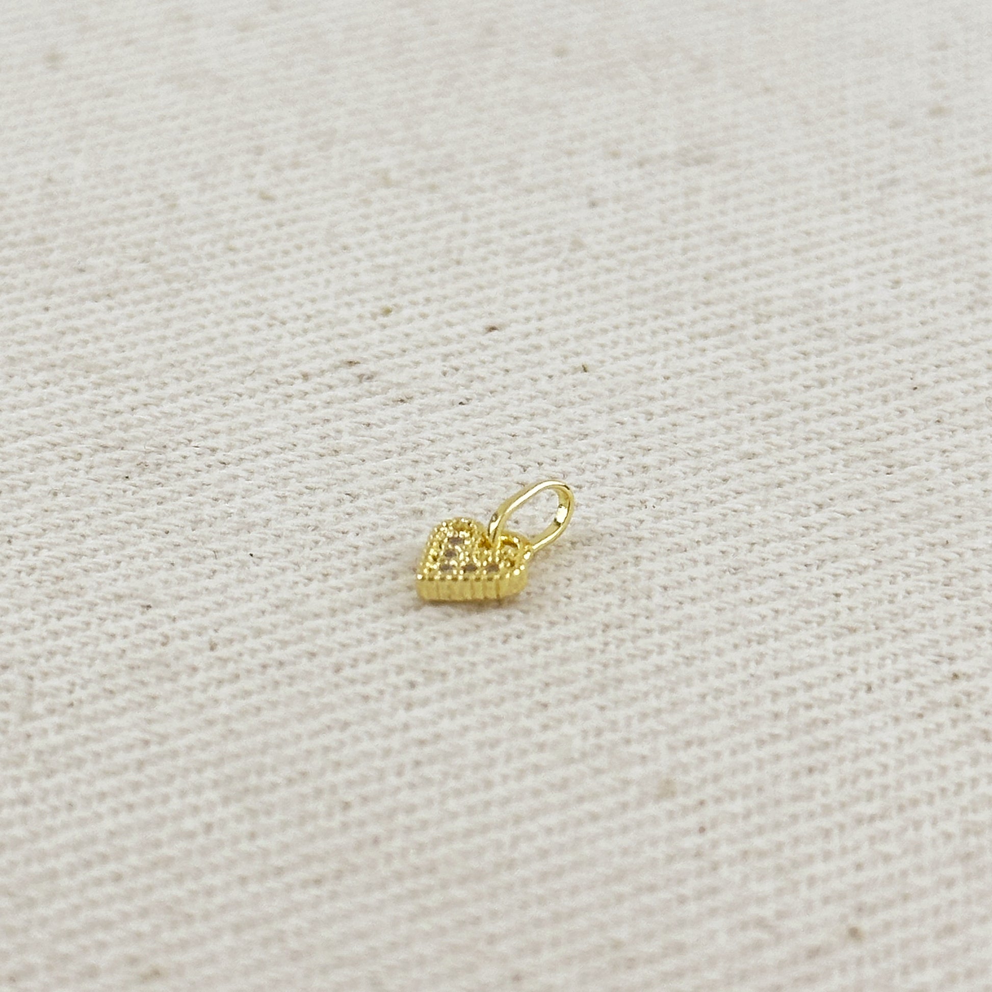 18k Gold Filled CZ Mini Heart Charm