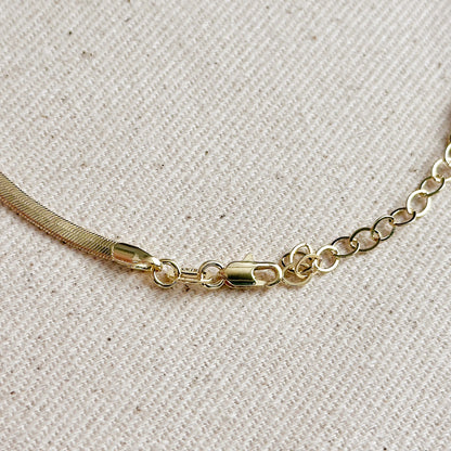 18k Gold Filled 3.0mm Thickness Herringbone Anklet