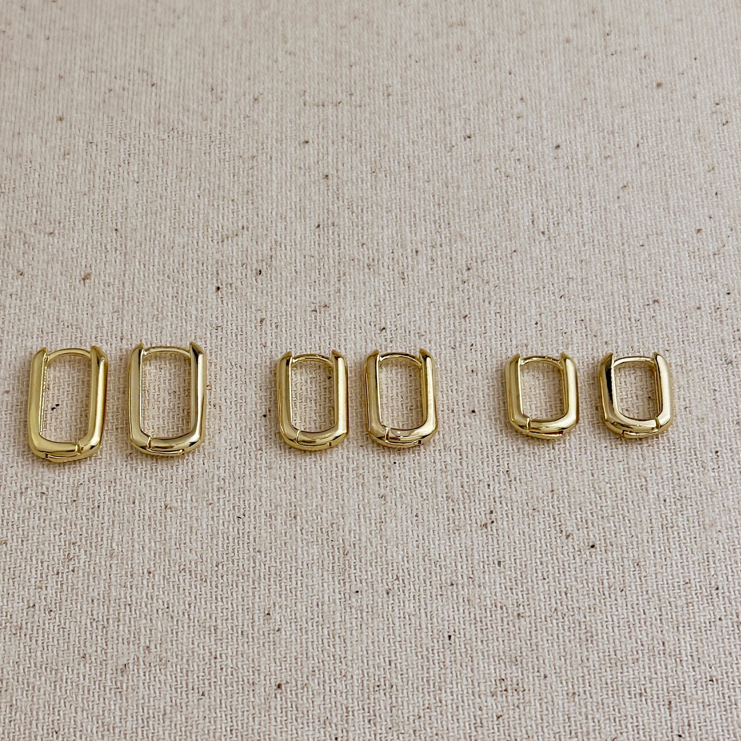 18k Gold Filled Oblong  Hoop Earrings