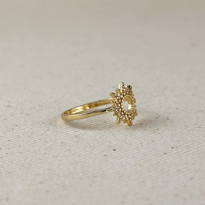 18k Gold Filled Round Spike CZ Ring