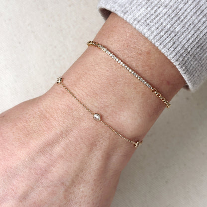 18k Gold Filled CZ Bezel Bracelet