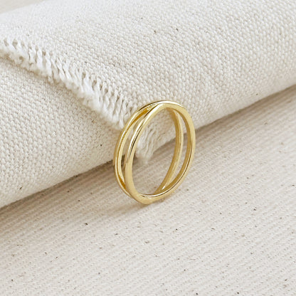 18k Gold Filled X Ring