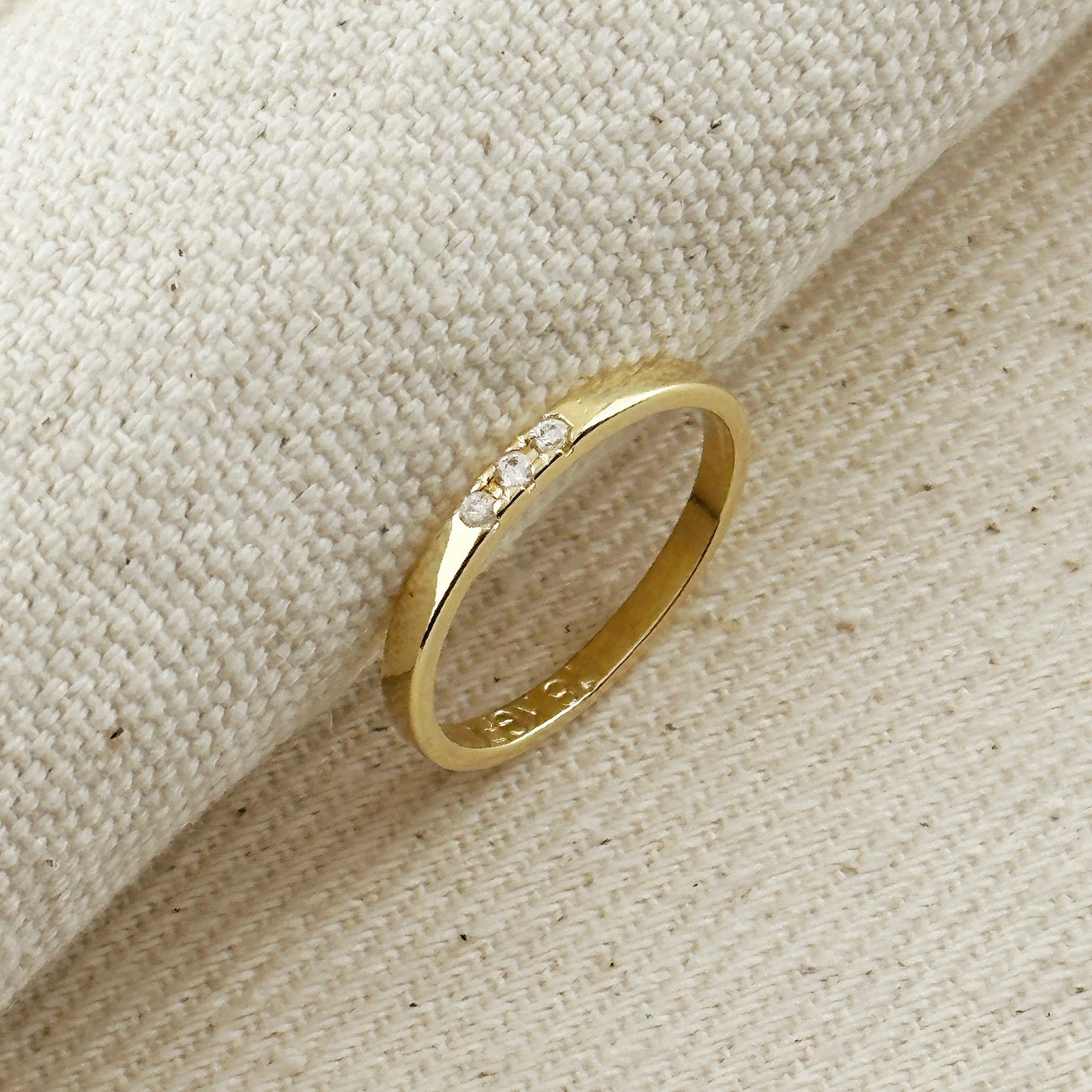 18k Gold Filled Delicate CZ Band Ring