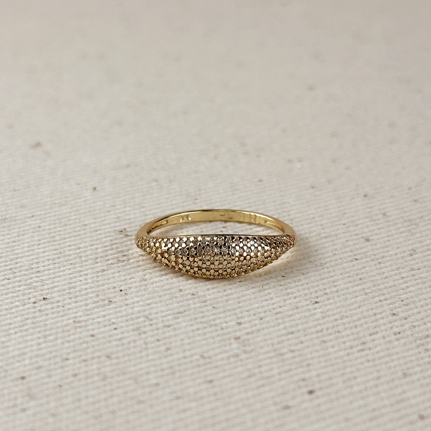 18k Gold Filled Mini CZ Dome Ring