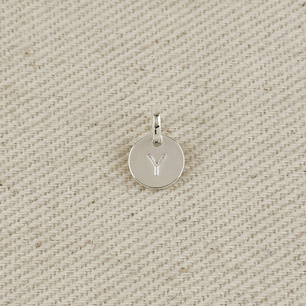 Silver Filled Stamped Tiny Initial Letter Charm
