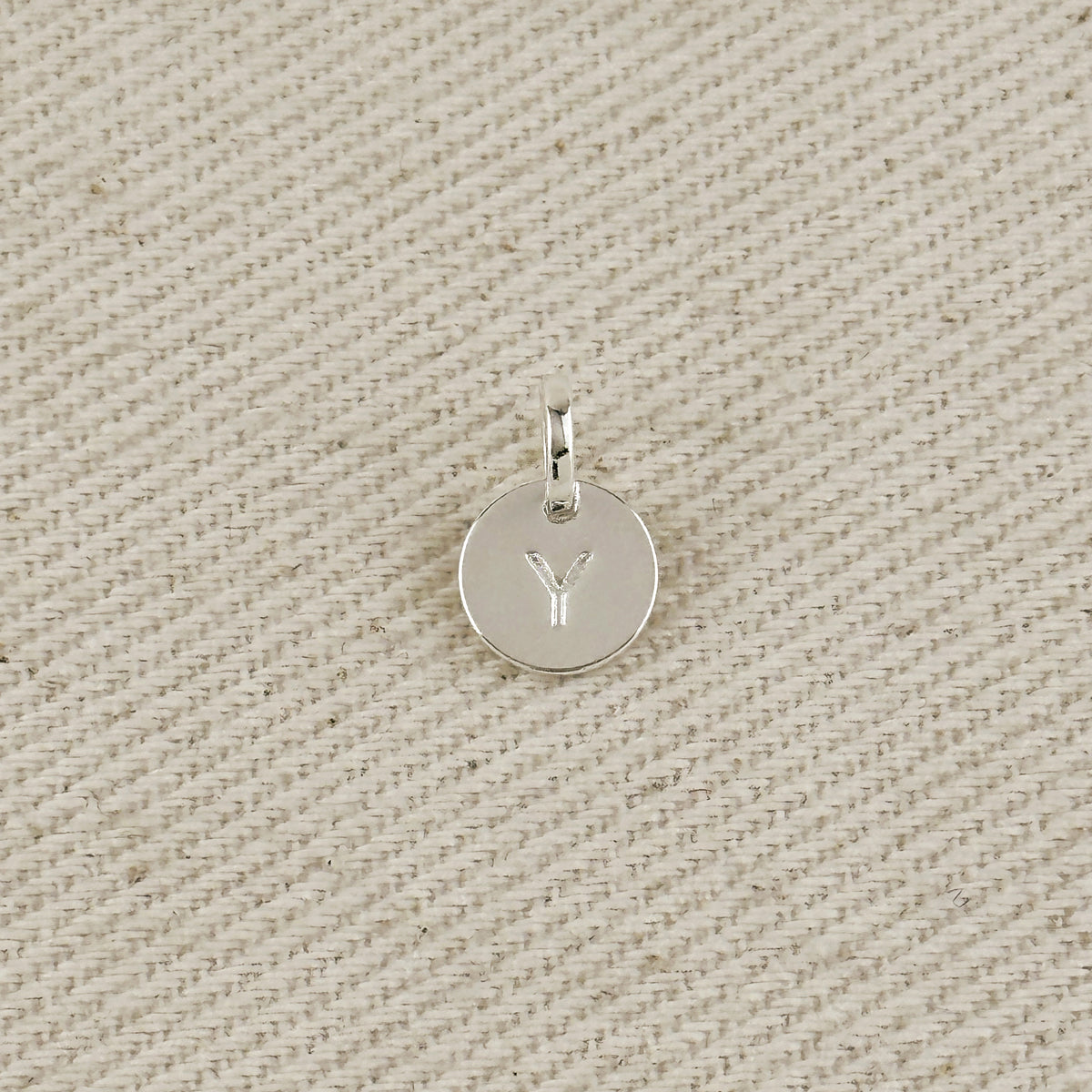 Silver Filled Stamped Tiny Initial Letter Charm