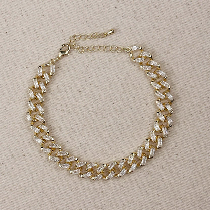 18k Gold Filled Iced Chunky Cuban Bracelet