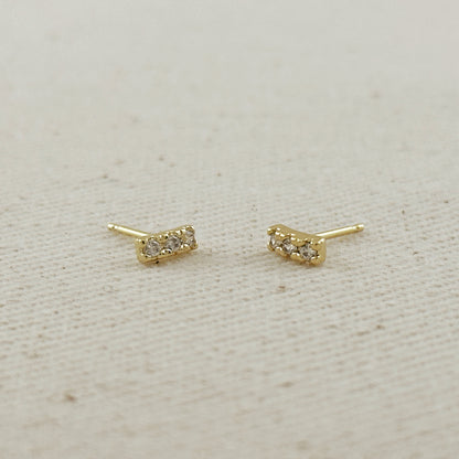 18k Gold Filled Mini CZ Stud Earrings