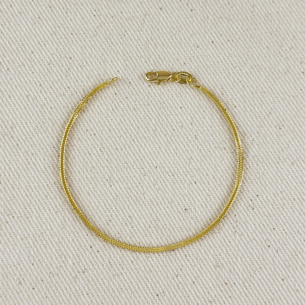 18k Gold Filled 2mm Square Rope Chain Bracelet
