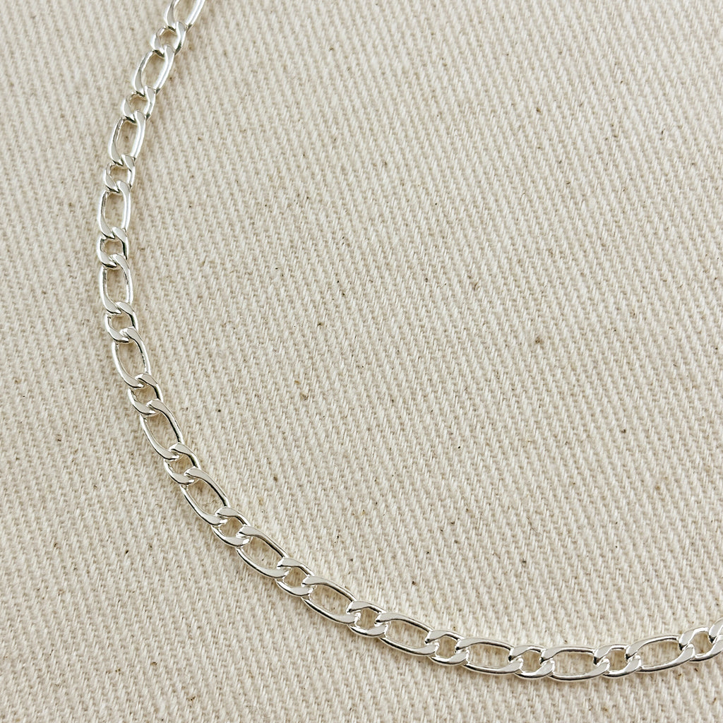 Sterling Silver Figaro 1x1 Chain 3.9mm