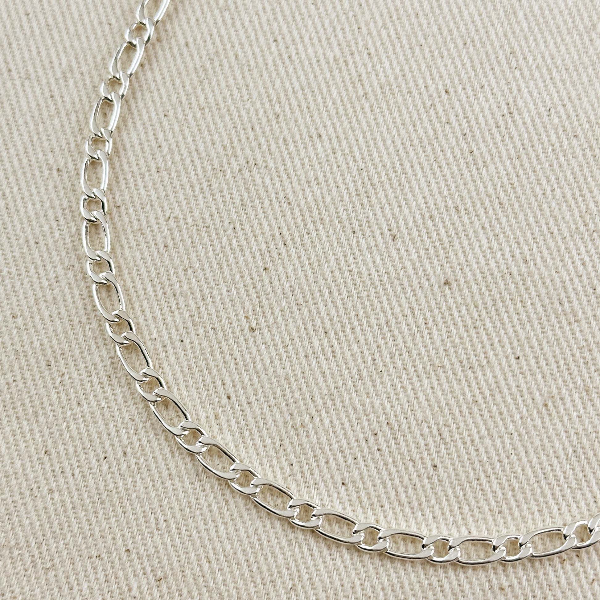 Sterling Silver Figaro 1x1 Chain 3.9mm