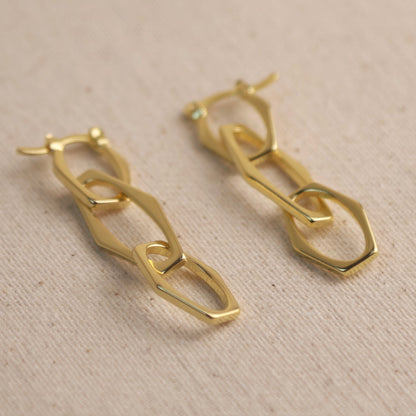 18k Gold Filled Geometric Dangle Earrings