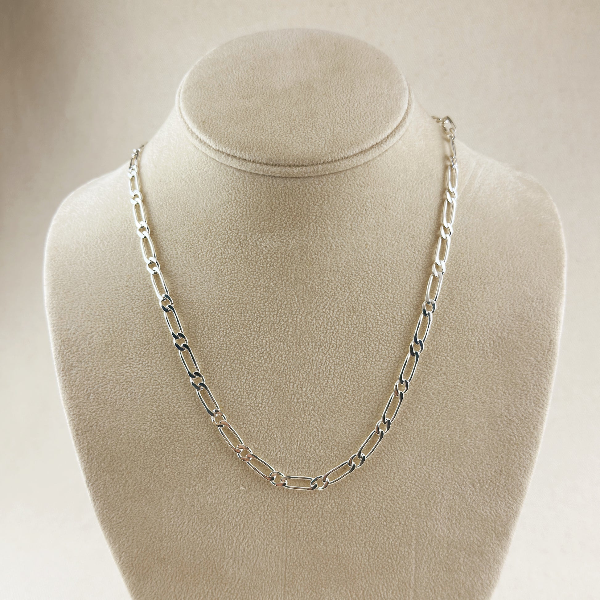 Sterling Silver Figaro 1x1 Chain - 4.7mm