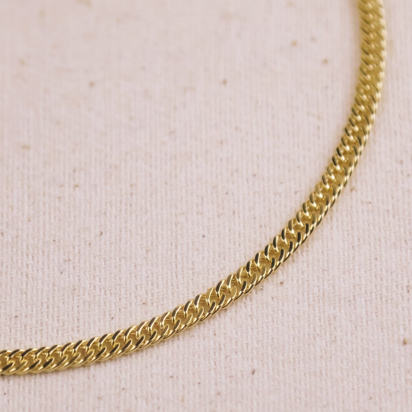 18k Gold Filled 4mm Double Curb Chain Anklet