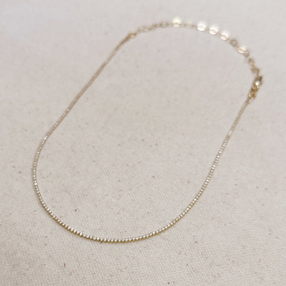 18k Gold Filled 1.2mm CZ Tennis Necklace