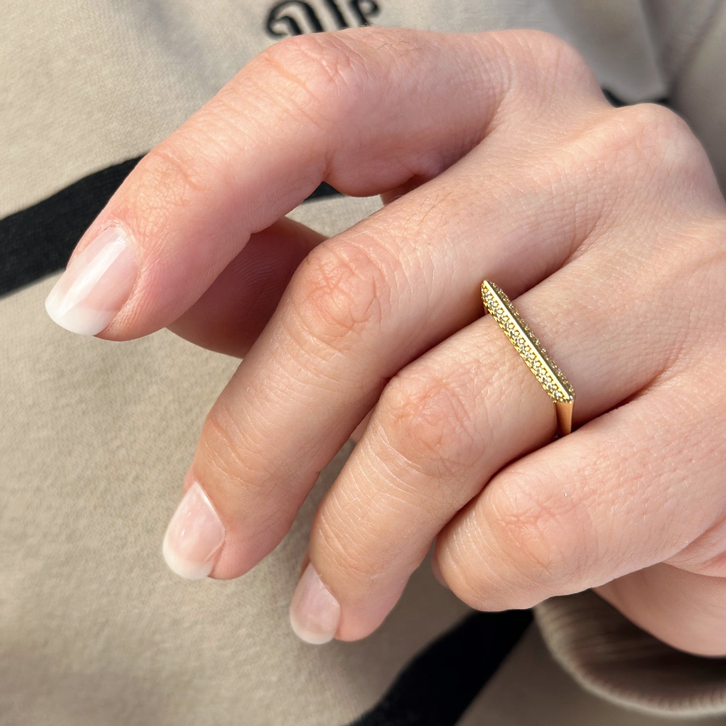 18k Gold Filled Thin Line CZ Ring