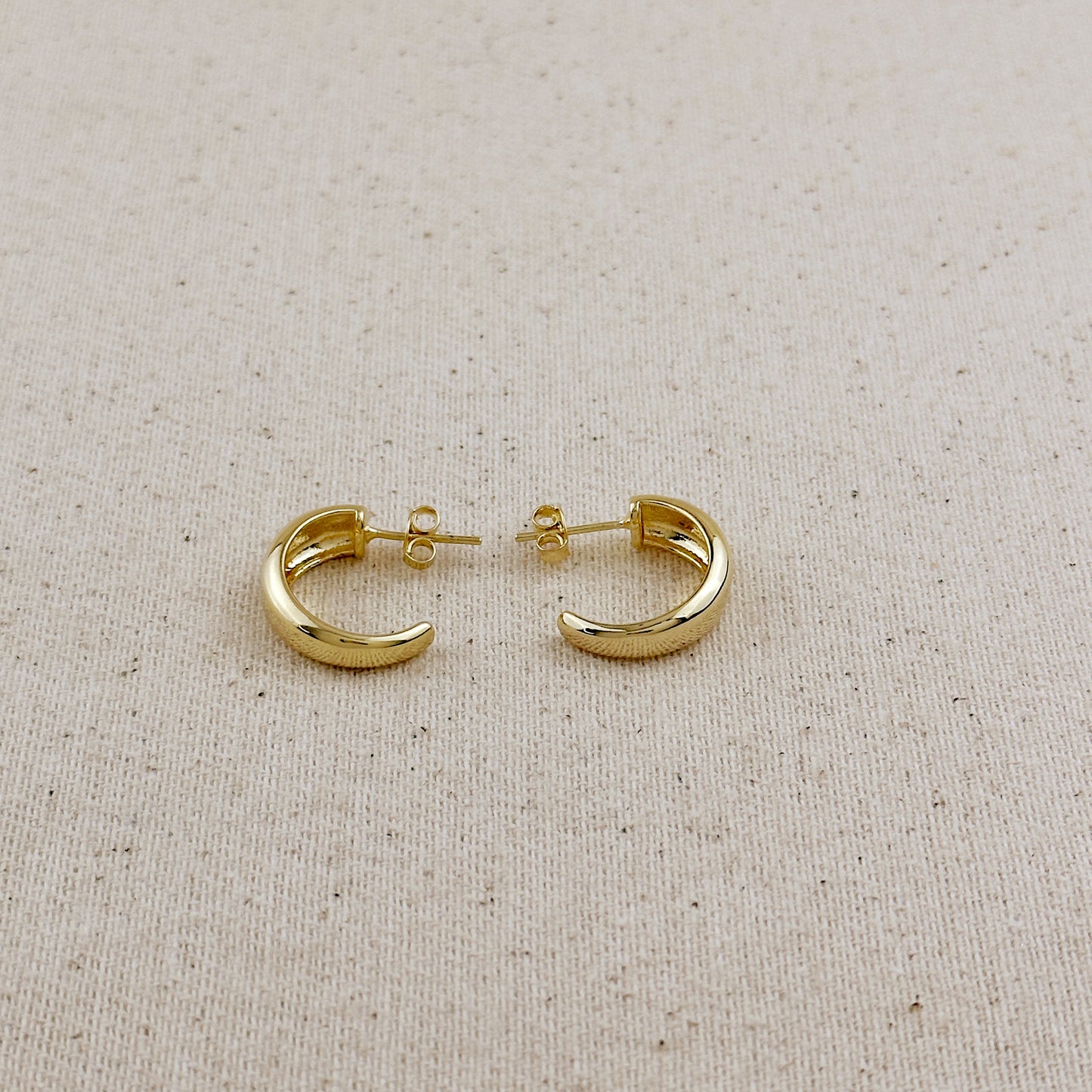 18k Gold Filled Polished Curve C-Hoop Earrings