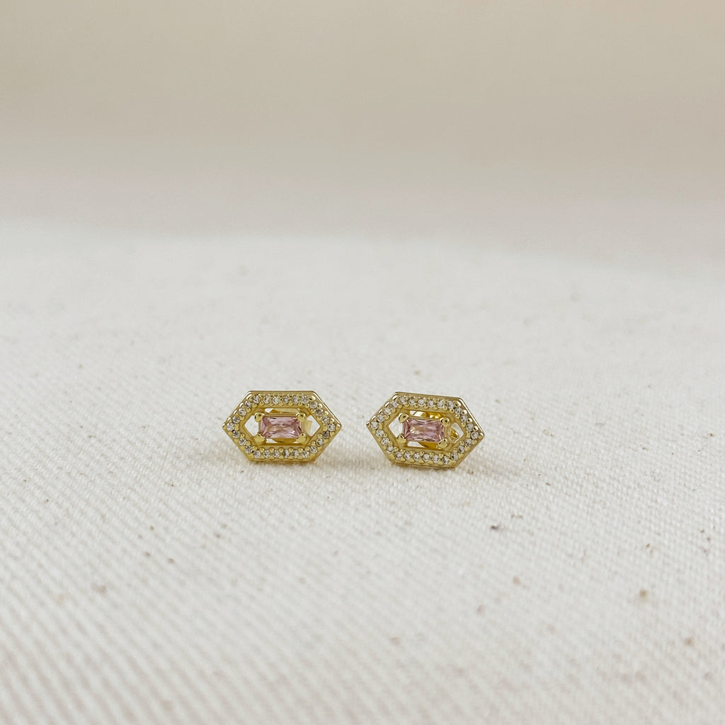 18k Gold Vermeil Fancy Birthstone Baguette Earrings