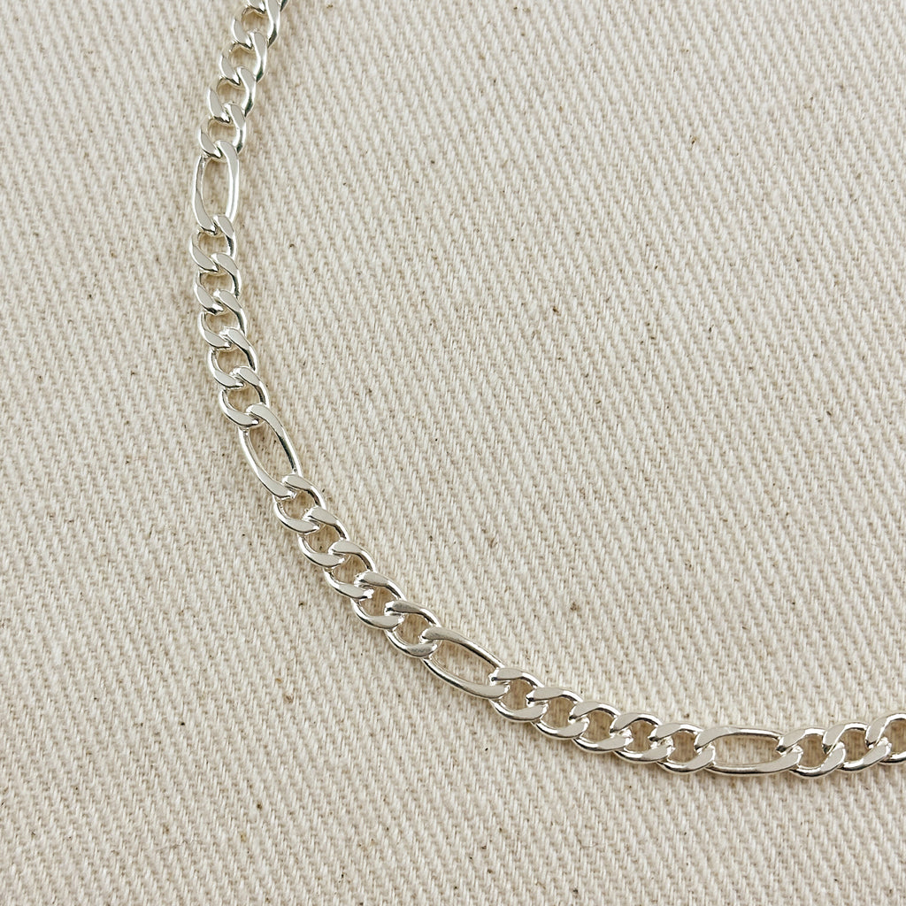 Sterling Silver Figaro 5x1 Chain 4.8mm