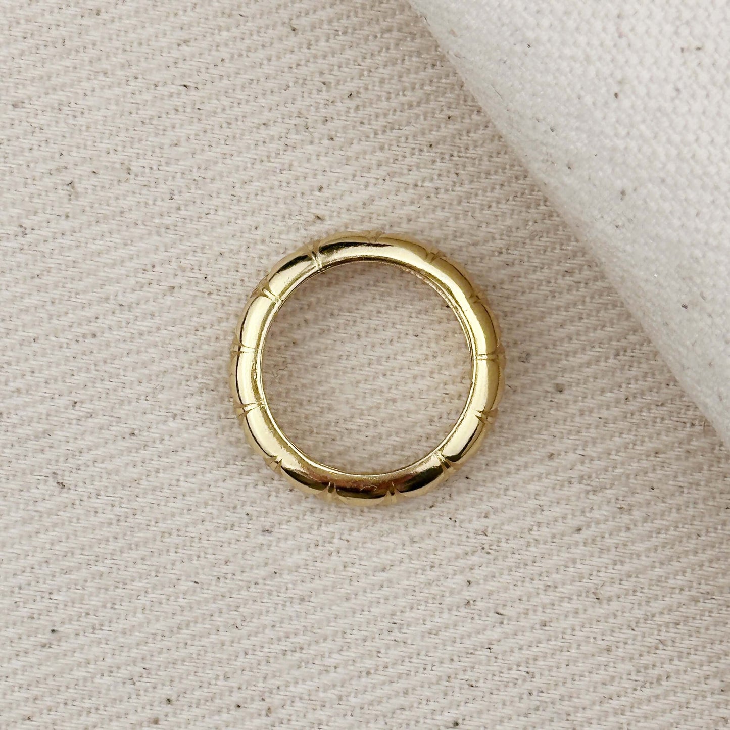 18k Gold Filled Diamond Cut Detail Band Ring