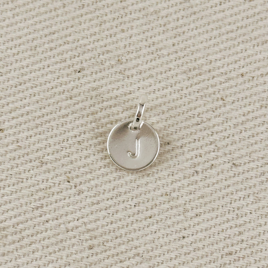 Silver Filled Stamped Tiny Initial Letter Charm