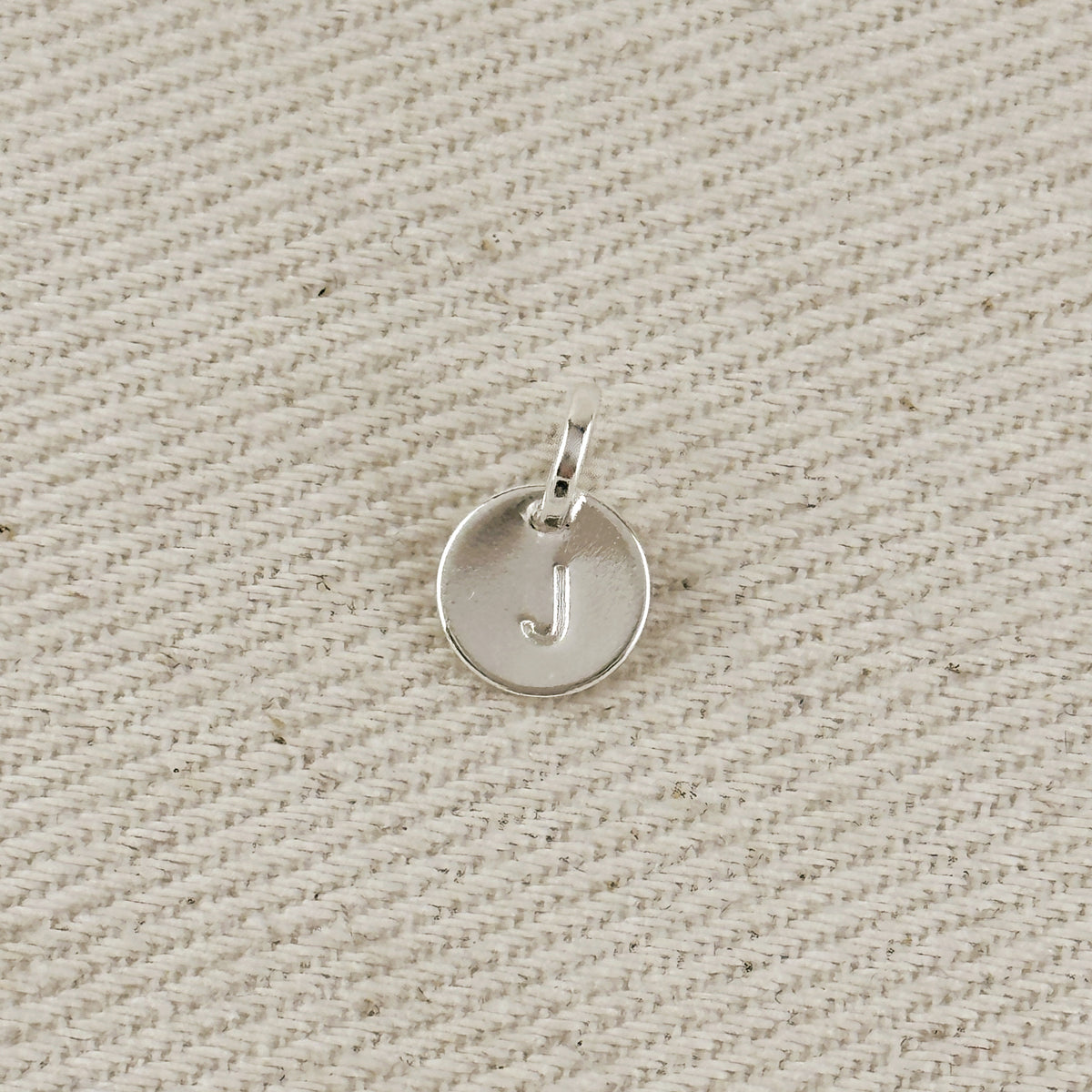 Silver Filled Stamped Tiny Initial Letter Charm