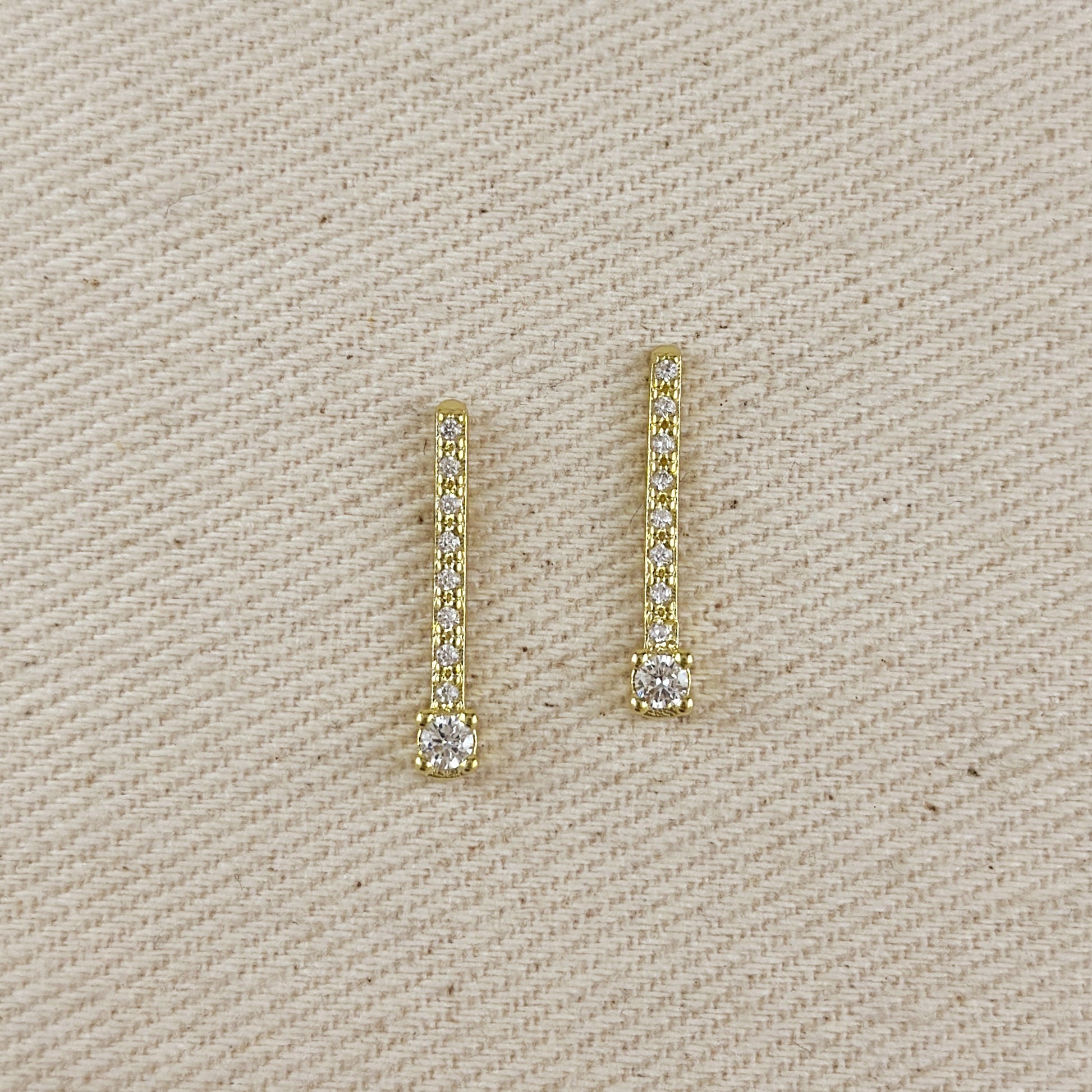 Vertical  CZ Bar Stud