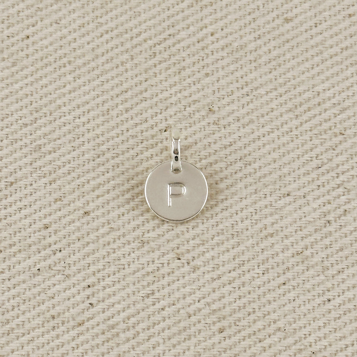 Silver Filled Stamped Tiny Initial Letter Charm