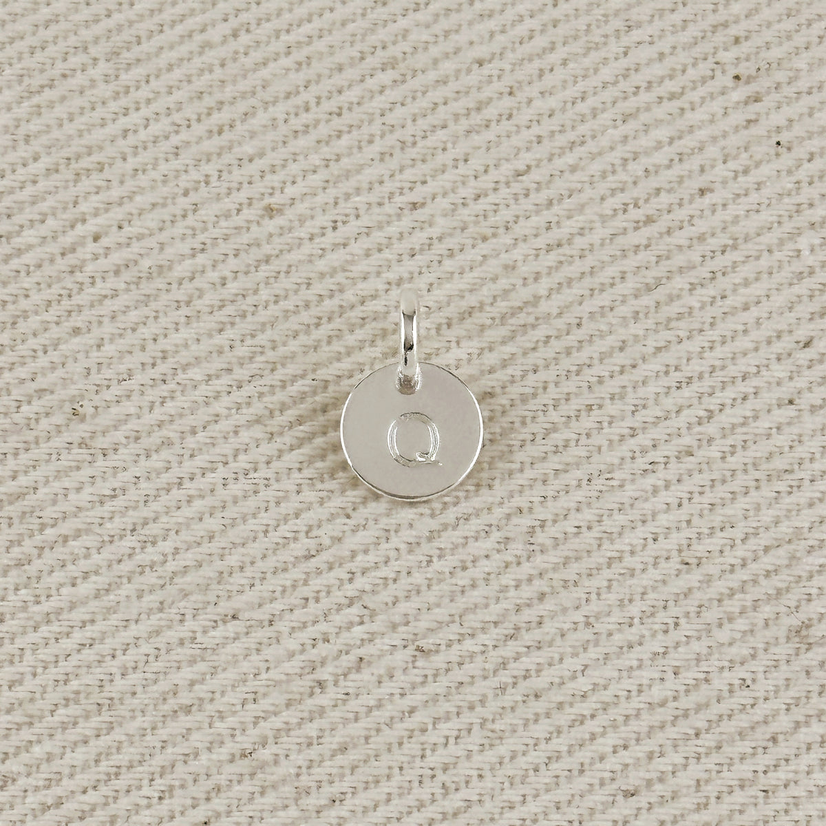 Silver Filled Stamped Tiny Initial Letter Charm
