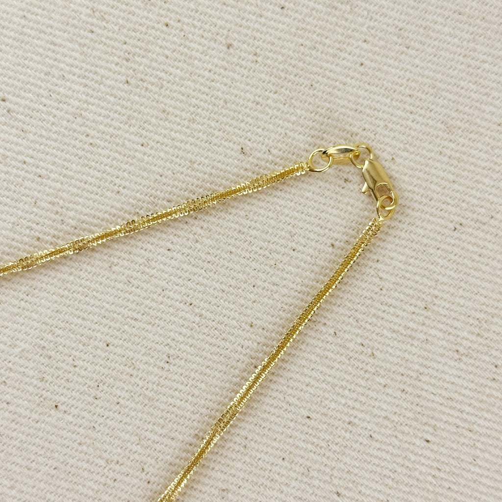 18k Gold Filled 2mm Square Rope Chain