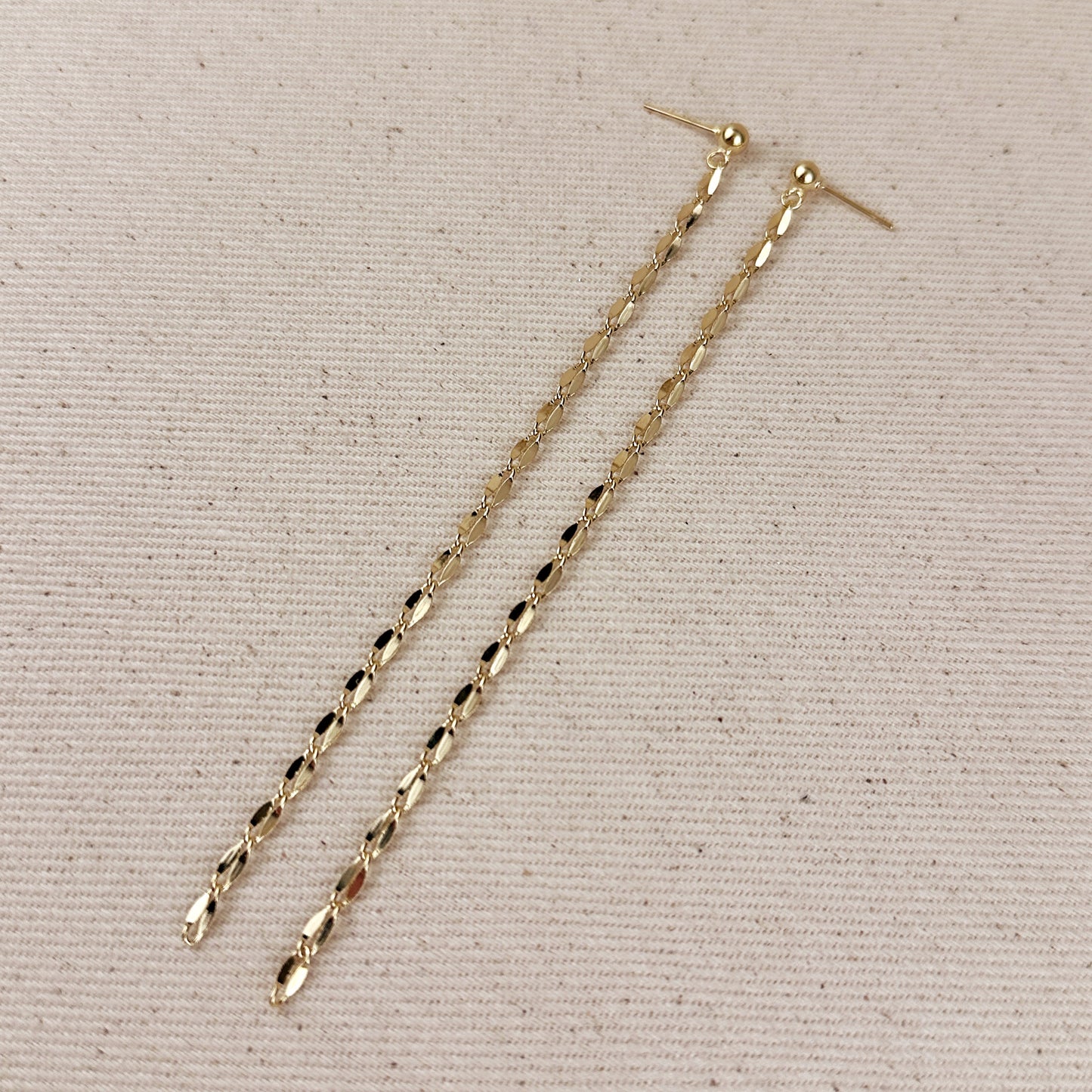 18k Gold Filled Detailed Chain Drop Earrings