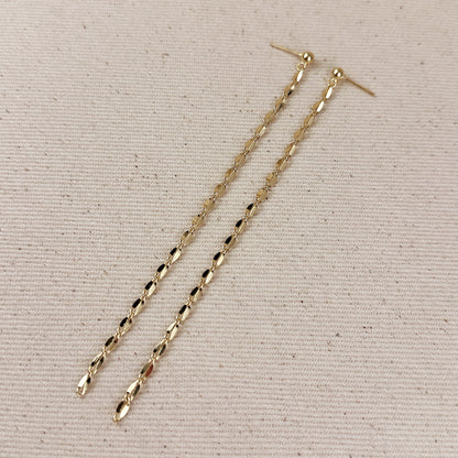 18k Gold Filled Detailed Chain Drop Earrings