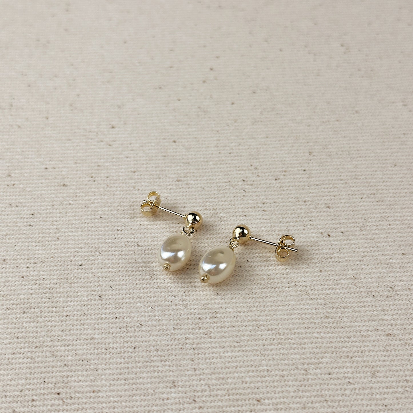 18k Gold Filled Drop Baroque Pearl Earrings