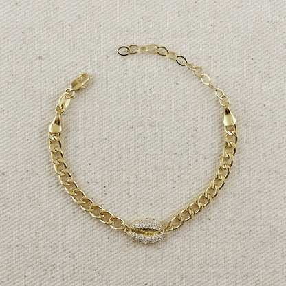 18k Gold Filled Cowrie CZ Bracelet