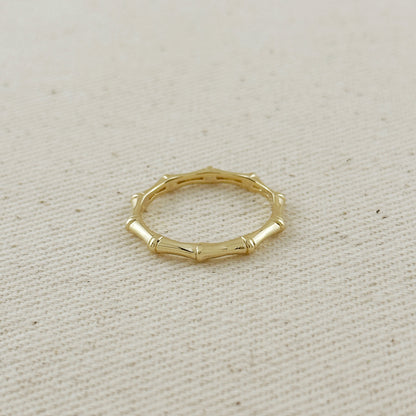 18k Gold Filled Bamboo Band Ring