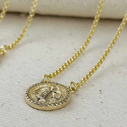 18k Gold Filled Saint Benedict Scapular Necklace