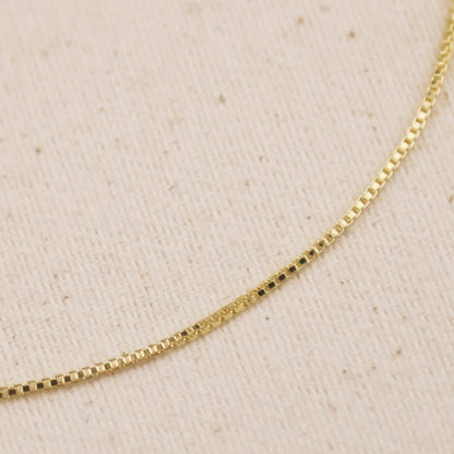 18k Gold Filled 1mm Box Anklet