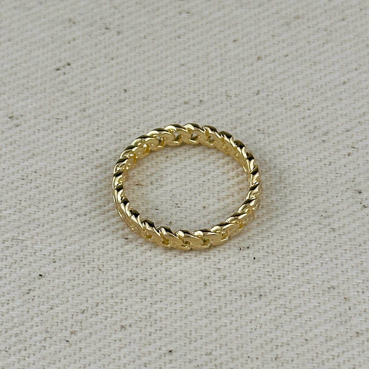 18k Gold Filled 2.5mm Cuban Chain Ring