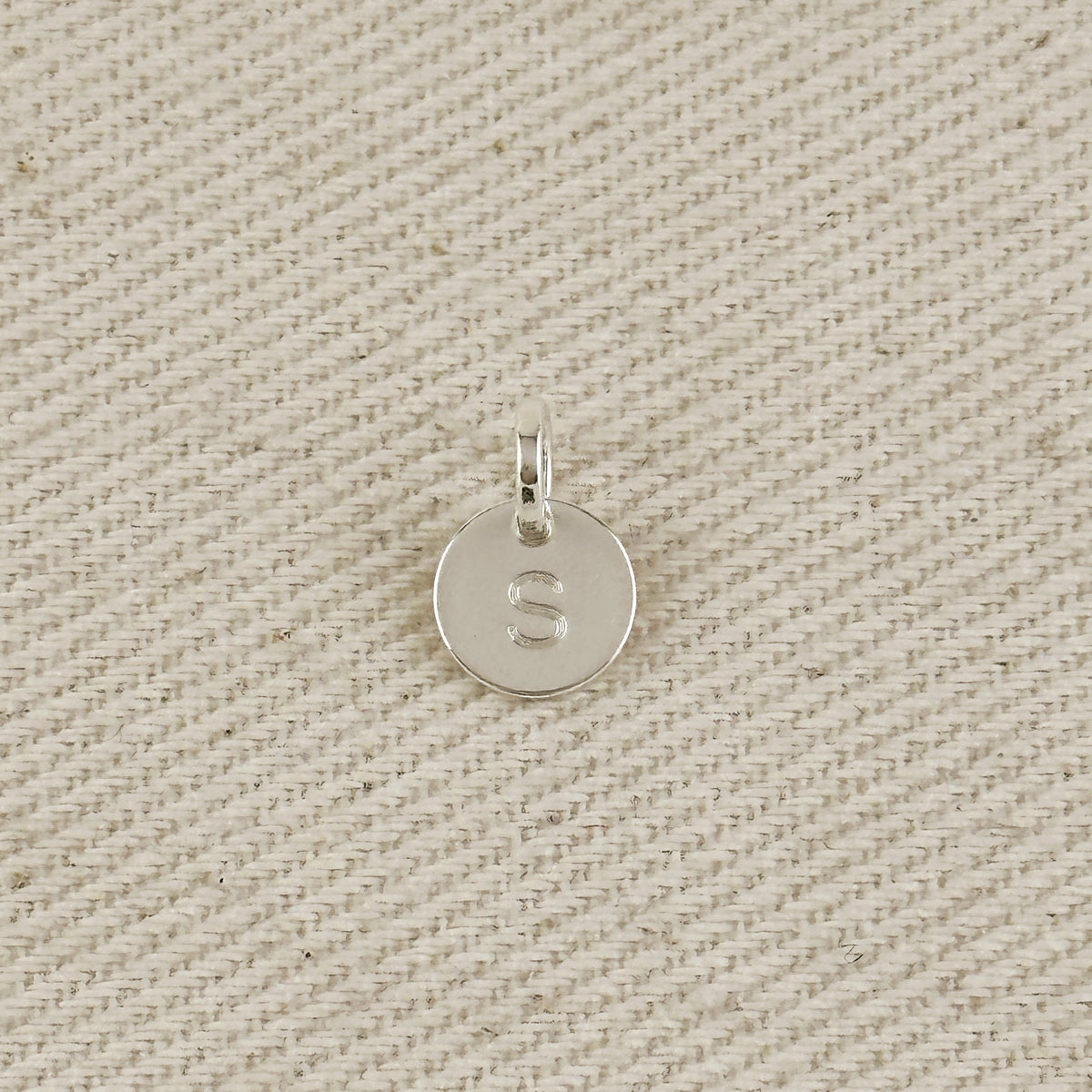 Silver Filled Stamped Tiny Initial Letter Charm