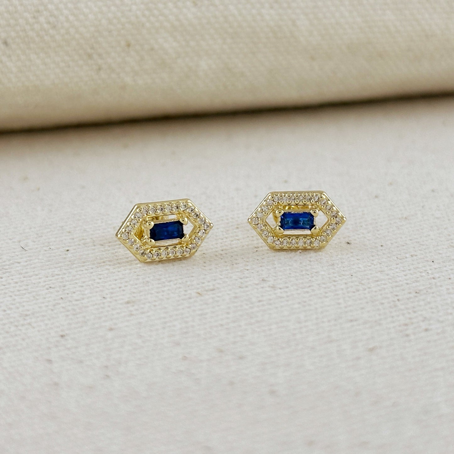 18k Gold Filled Fancy Birthstone Baguette Earrings