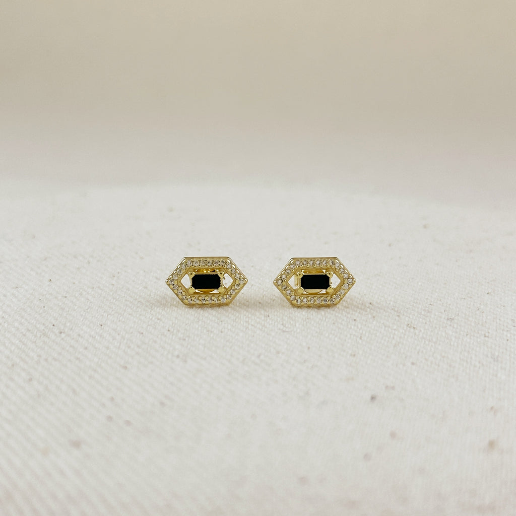 18k Gold Vermeil Fancy Birthstone Baguette Earrings