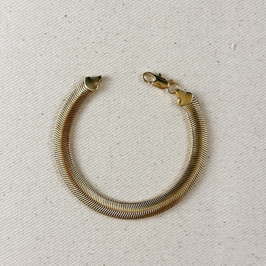 18k Gold filled 8mm Snake Chain Bracelet