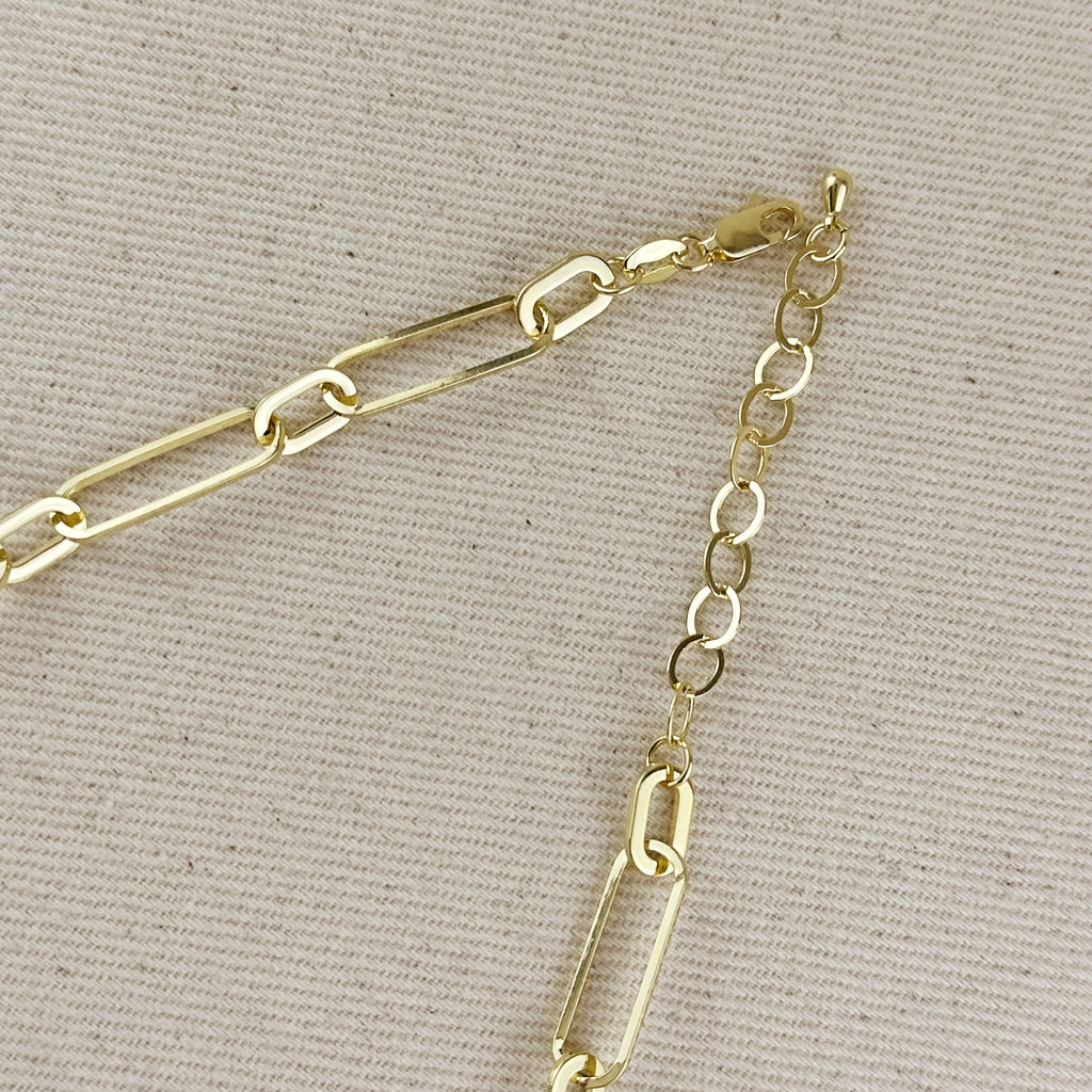 18k Gold Filled Oversized Paperclip Necklace