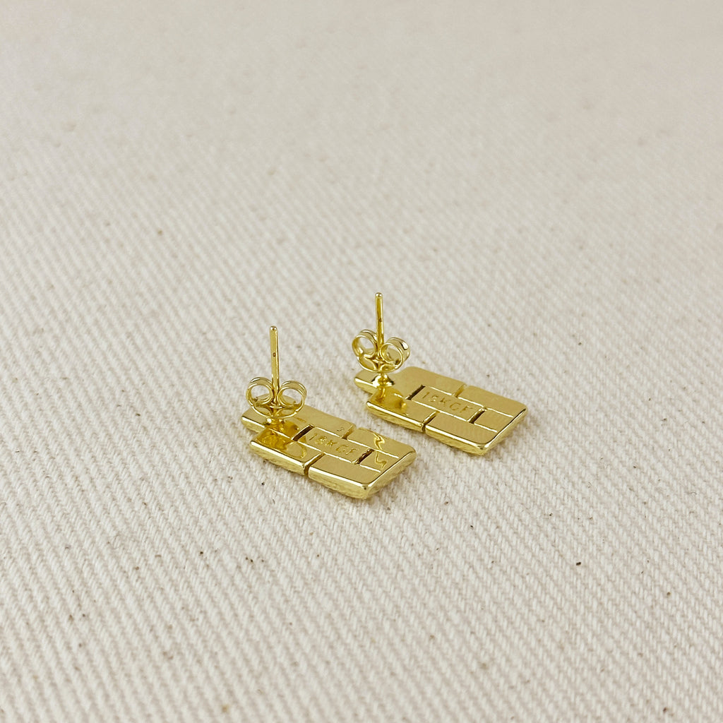 18k Gold Filled Watch Band Drop Earrings