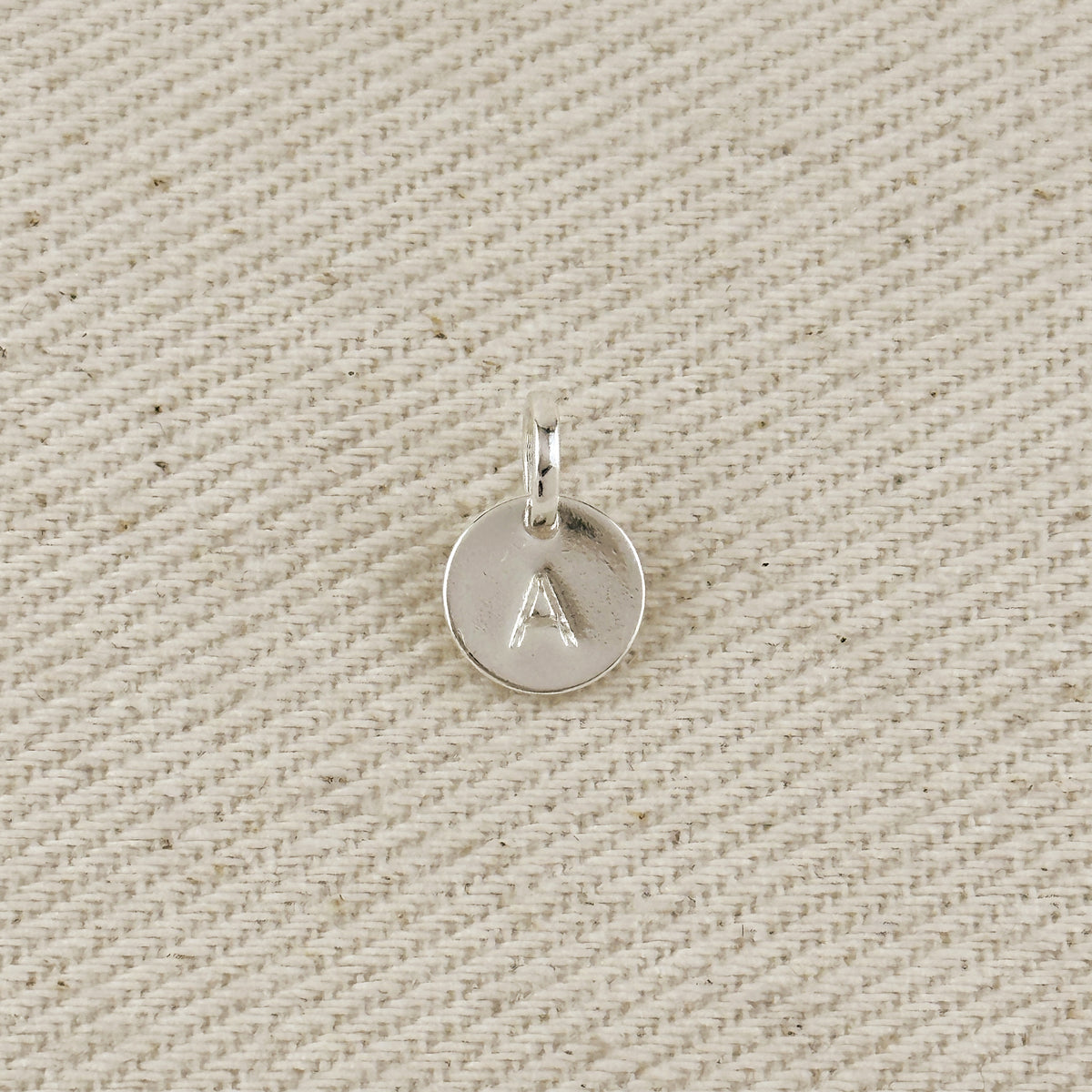 Silver Filled Stamped Tiny Initial Letter Charm