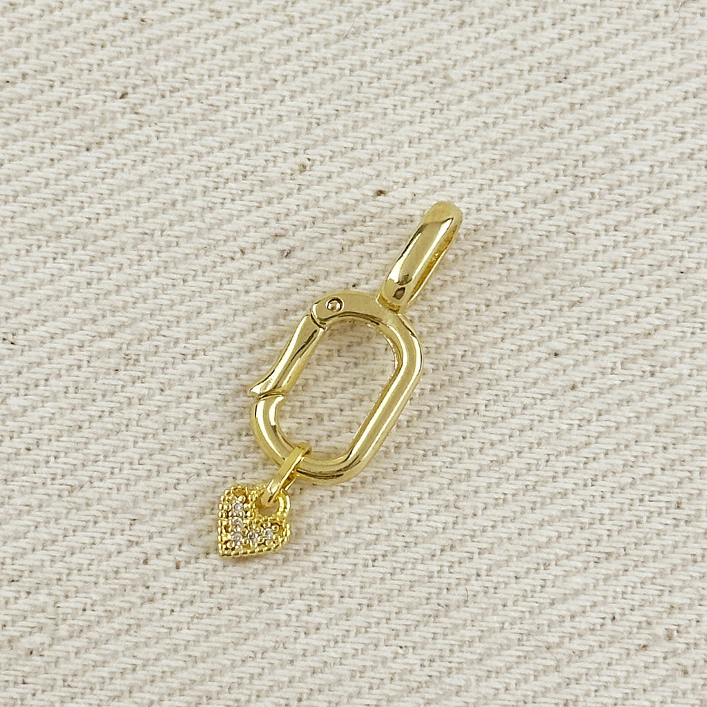 18k Gold Filled CZ Mini Heart Charm